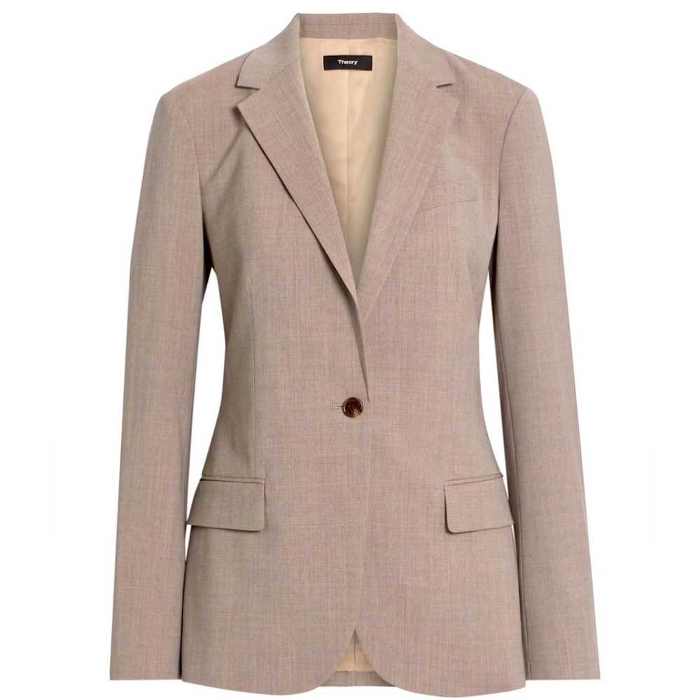 THEORY wool blend blazer in Mushroom size 10